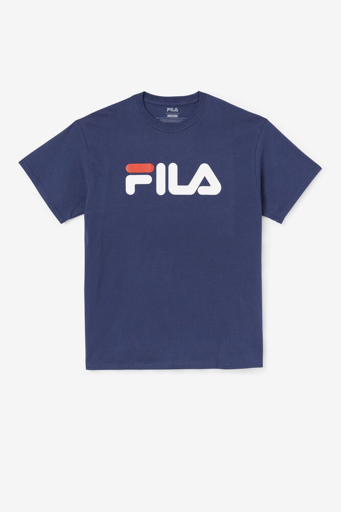 Fila Miesten Paidat Logo Laivastonsininen - HCFG-49061